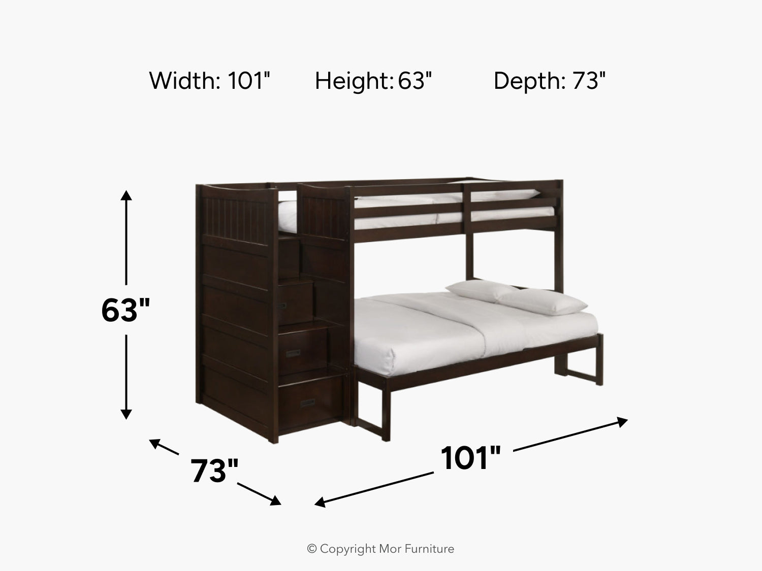 SAMIBRN06:Sami Bunk Bed With Storage Steps, 
