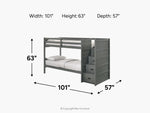SAMIGRY03:Sami Bunk Bed With Storage Steps, 