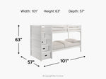 SAMIWHT04:Sami Bunk Bed With Storage Steps, 