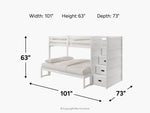 SAMIWHT05:Sami Bunk Bed With Storage Steps, 