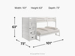 SAMIWHT06:Sami Bunk Bed With Storage Steps, 