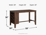 974556230:Santa Barbara Kitchen Island With 2 Stools, 