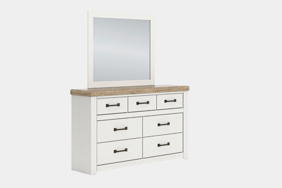 SAVONPO15:Savonport Storage Bed & Dresser & Mirror & Nightstand, Angled