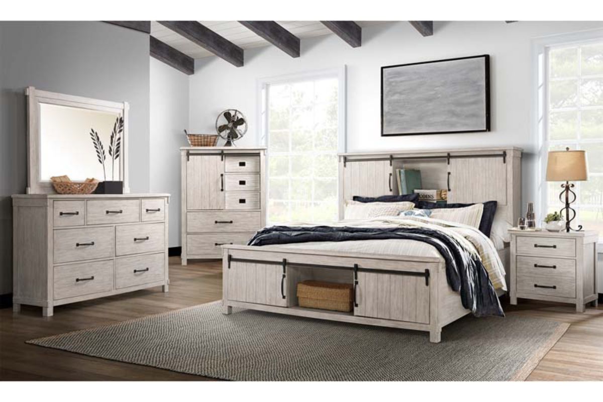 SCOTT0010:Scott Storage Bed, Dresser, Mirror & Nightstand, Styled