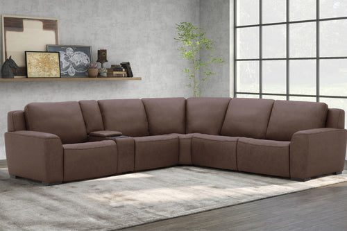 SEDONA015:Sedona 6 Piece 2 Power Sectional With 2 Power Armless Recliner, Styled