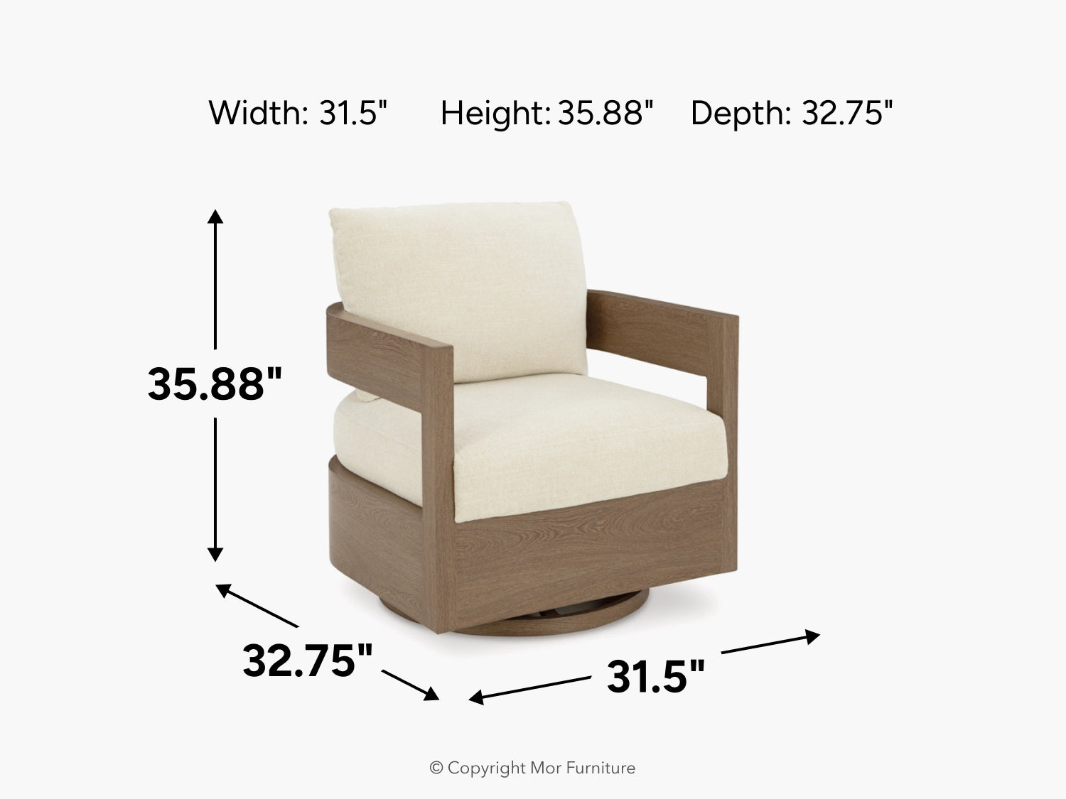 761720584:Serene Bay Outdoor Swivel Chai, 