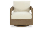 761720584:Serene Bay Outdoor Swivel Glider Chair in Dark Brown/White