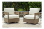 761720584:Serene Bay Outdoor Swivel Glider Chair in Dark Brown/White