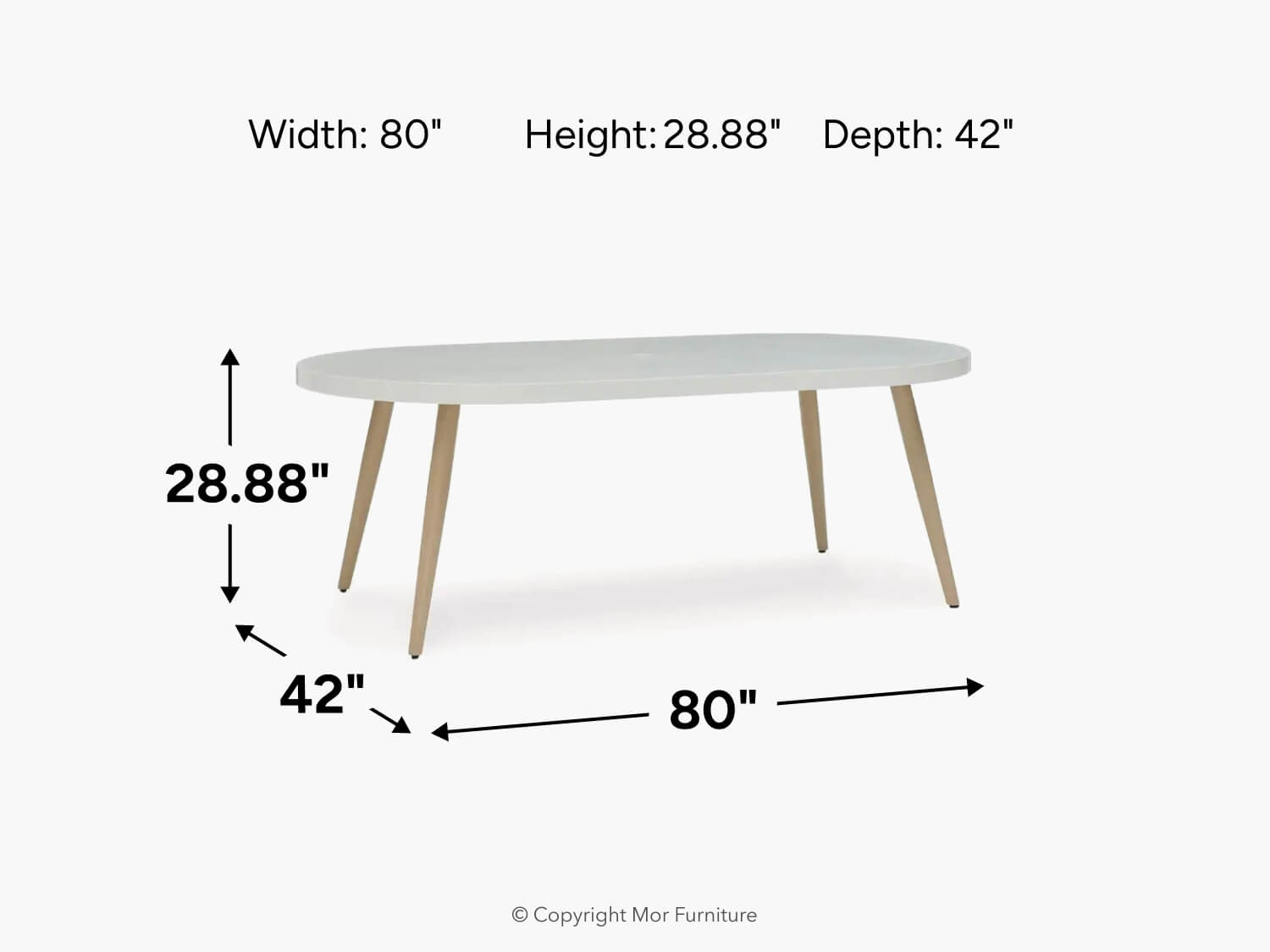 449535470:Seton Creek Outdoor Oval Dining Table, 