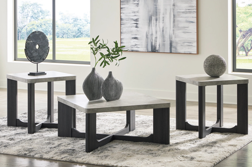 171523500:Sharstorm Coffee Table & End Table Set, Styled