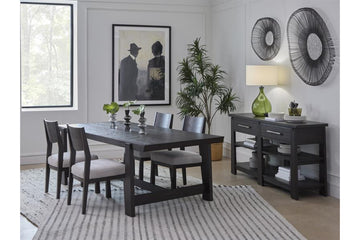 SHELBY000:Shelby Trestle Dining Table & , Back