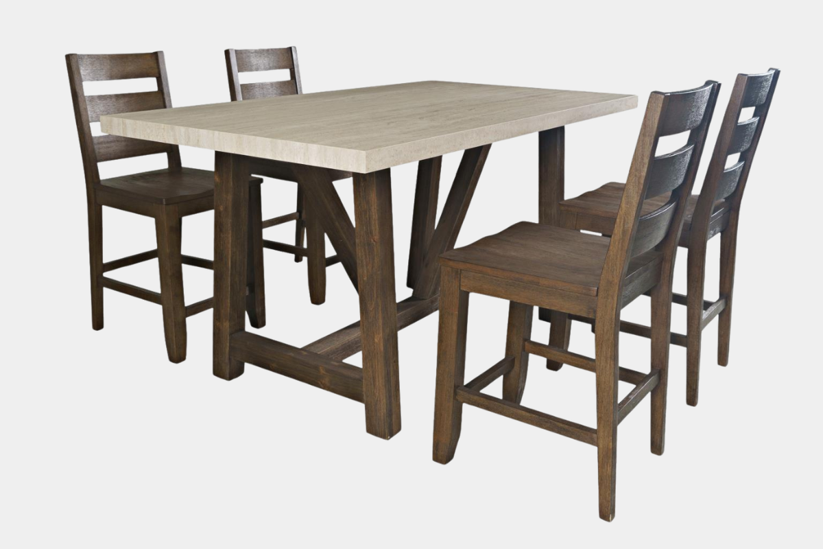 SIENNA025:Sienna Counter Height Dining Table & 4 Stools, 