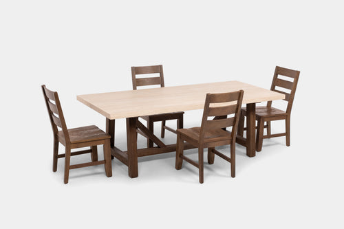 SIENNA005:Sienna Dining Table & 4 Chairs, Angled