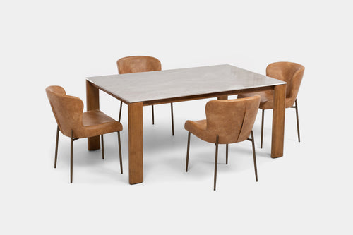 SIERRAF00:Sierrafina Dining Table & 4 Chairs, SideAngled