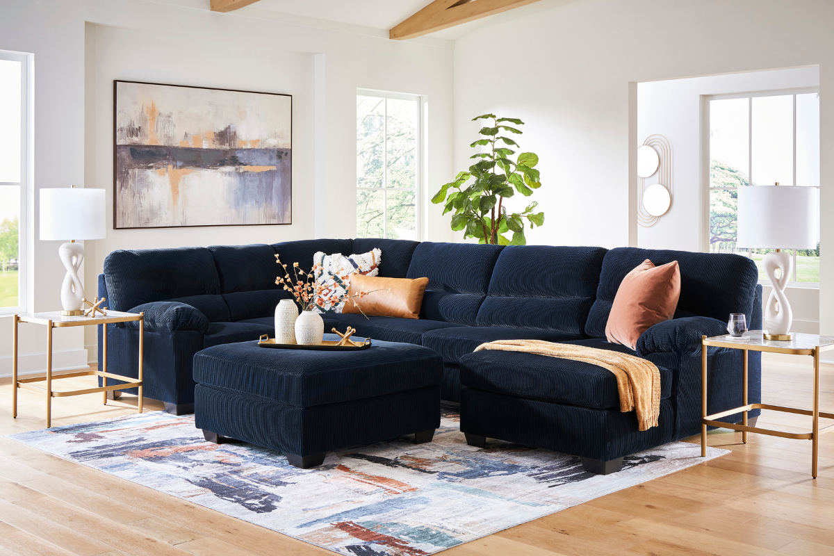 SIMPLEJ06:Simple Joy Tux Loveseat Chaise Sectional, Styled