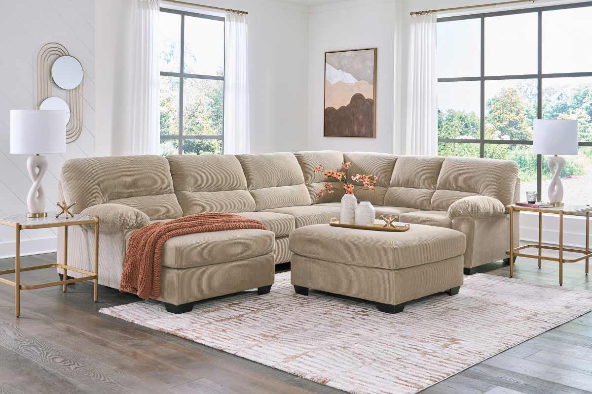 SIMPLEJ25:Simple Joy Tux Loveseat Chaise Sectional, Styled