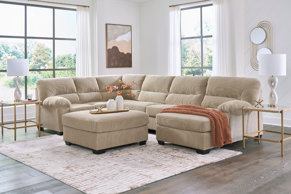 SIMPLEJ26:Simple Joy Tux Loveseat Chaise Sectional, Styled