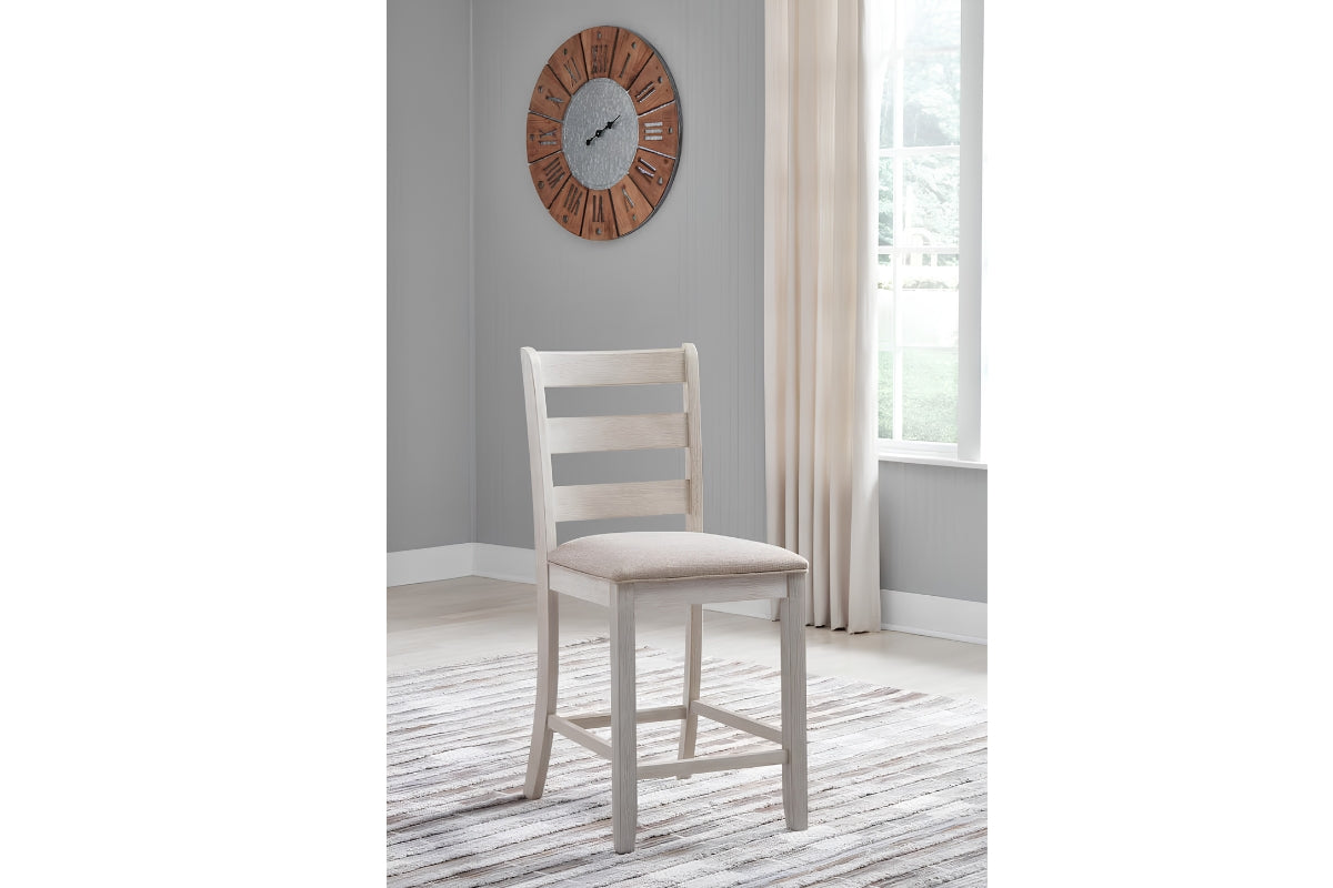 006378045:Skempton Counter Height Ladder Back Stool, StyledFrontBack