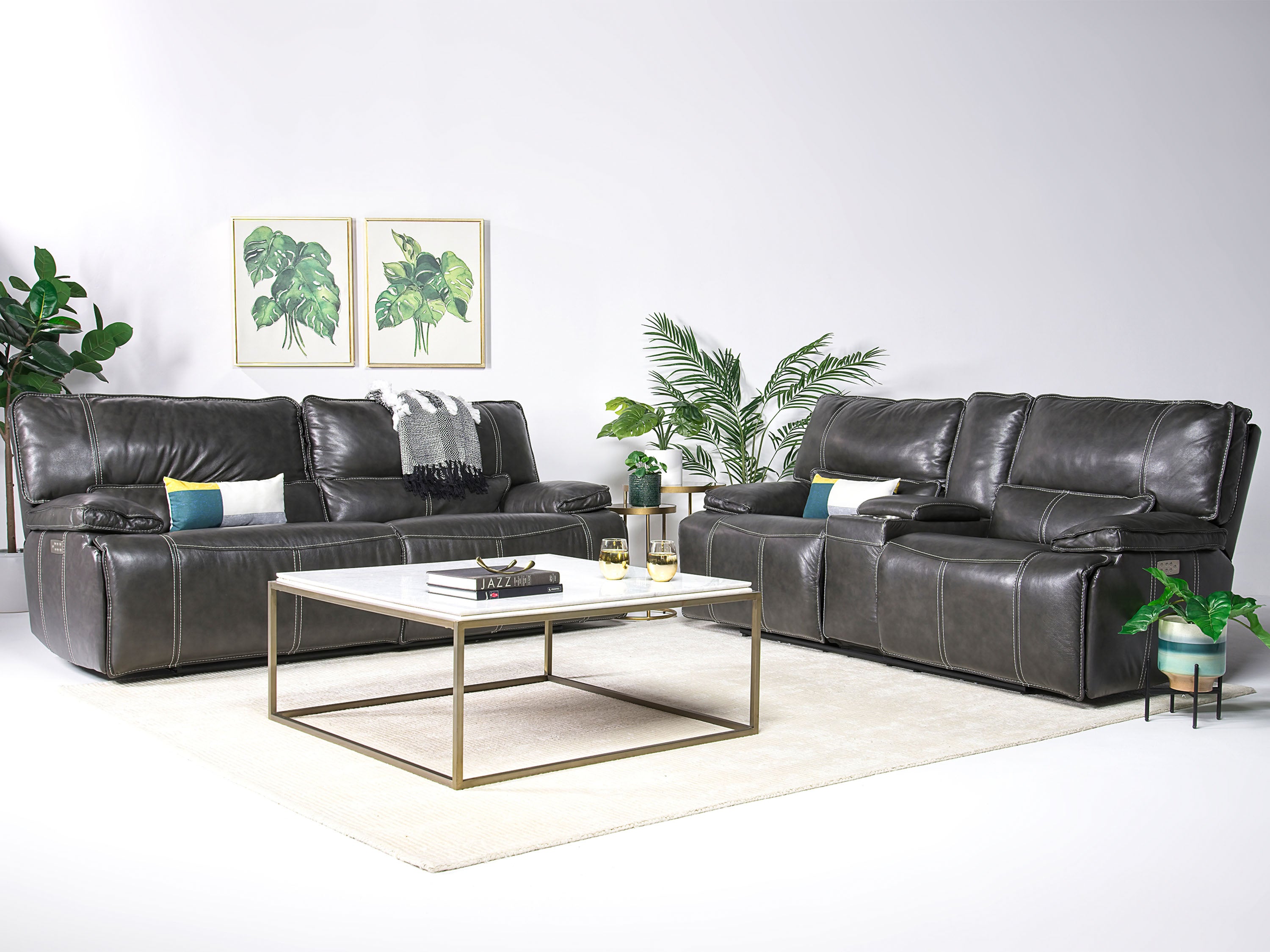 Sofia　3点セット Sofia 3 Power Sofa & Loveseat | Sofa & Love Set | Living Room