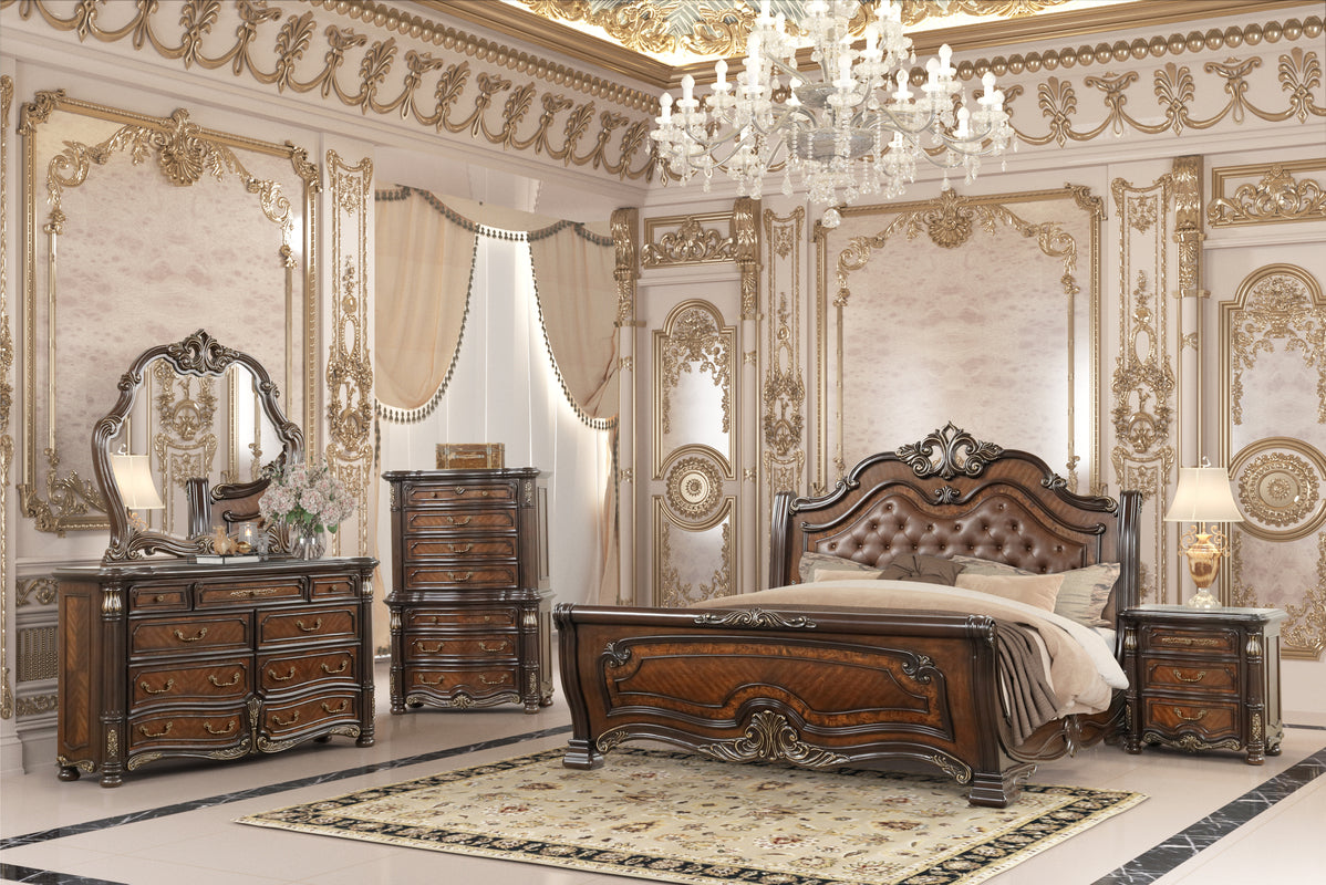 STELLATA1:Stellata Sleigh Bed & Dresser , Styled