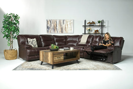 Retreat 6 Piece Power Sectional With Power Armless Recliner
