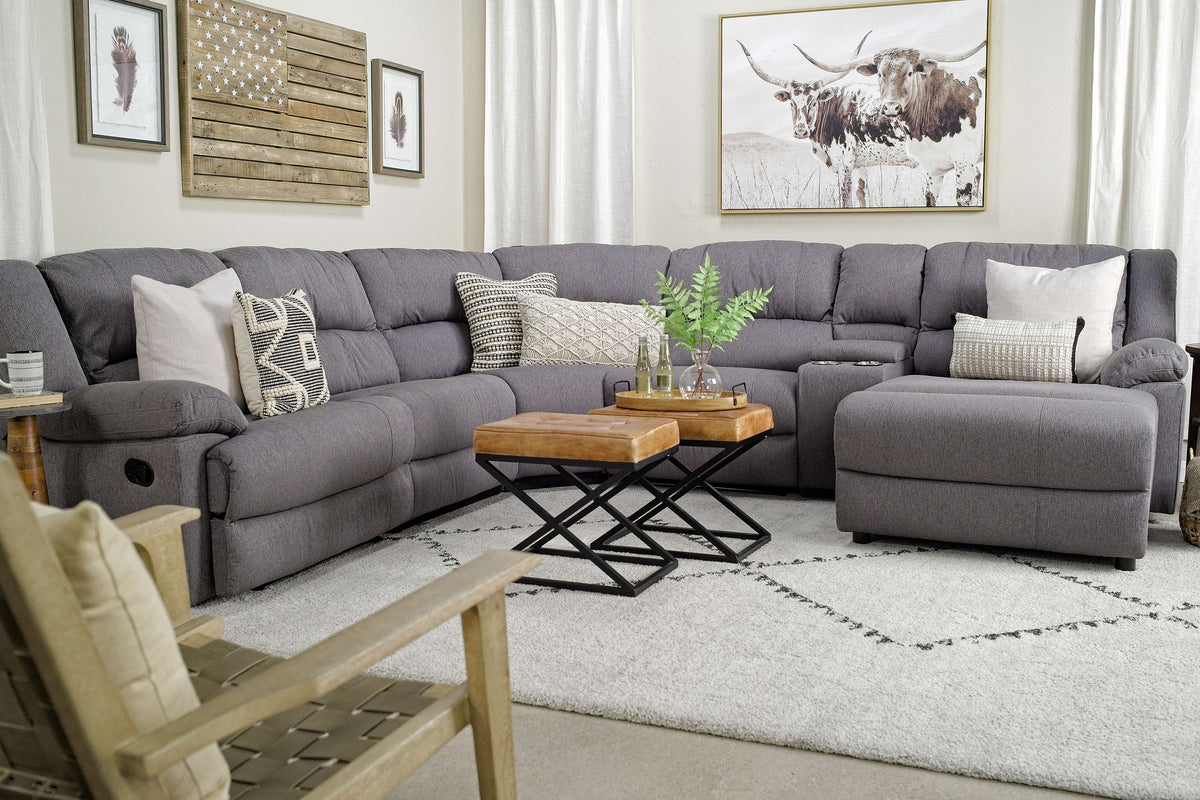 SYLAS0010:Sylas 6 Piece Rec Chaise Sectional