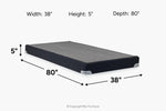 738461063:Tempur-Pedic Flat Black Low Profile Flat Foundation,