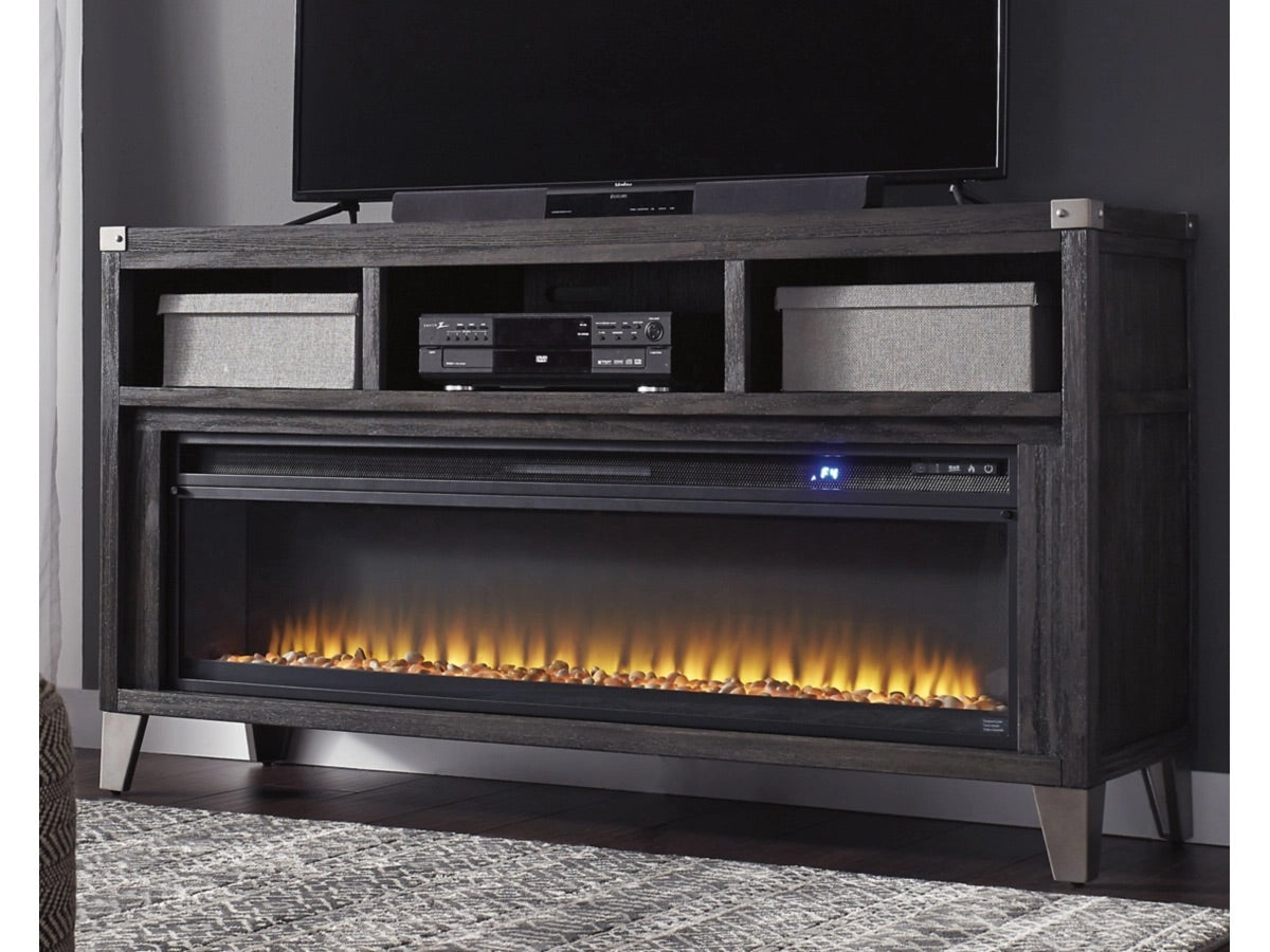 TODOEFRPL:Todoe Fireplace Console w insert in Gray