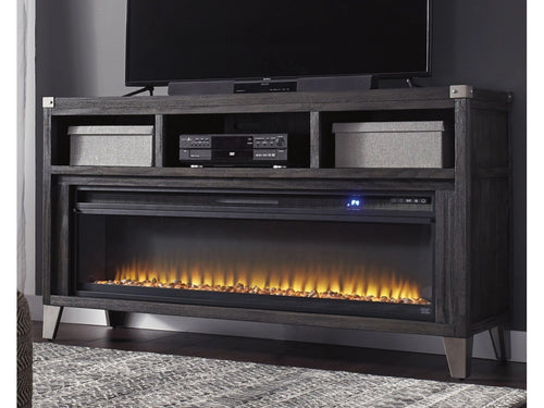 TODOEFRPL:Todoe Fireplace Console w insert in Gray