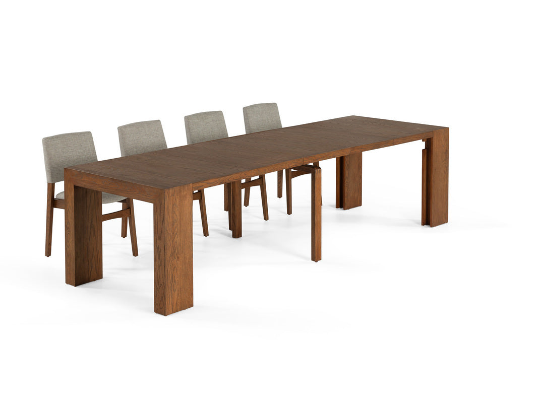 TRANSFM41:Transformer Dining Table & 4 Stackable Chairs, 
