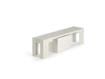TRANSFM32:Transformer Dining Table & 4 Stackable Chairs & Bench, Angled