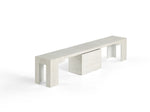 TRANSFM32:Transformer Dining Table & 4 Stackable Chairs & Bench, Angled