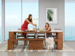 TRANSFM42:Transformer Dining Table & 4 Stackable Chairs & Bench, Styled