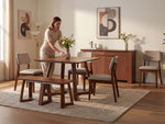 NOVADINE8:Transformer Nova Dining Table & 4 Stackable Chairs & Bench, Styled