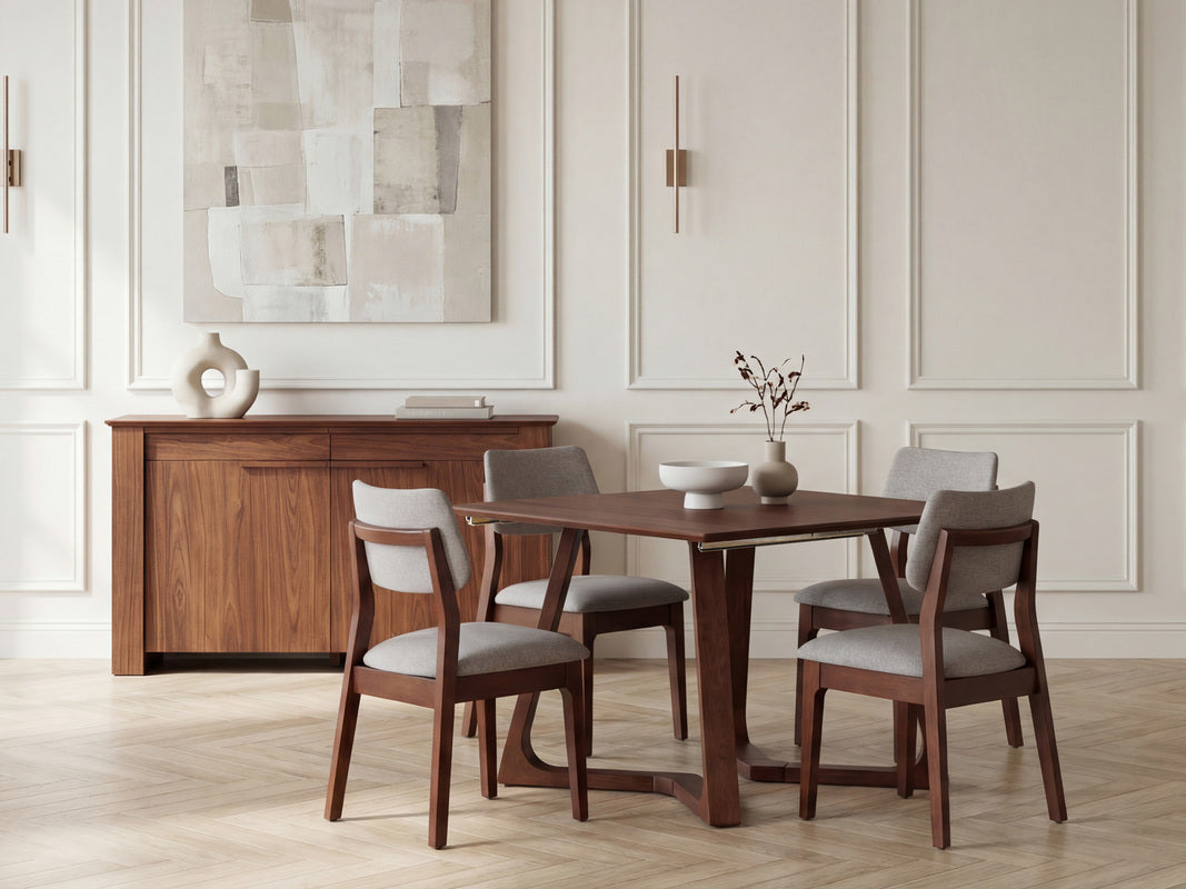 NOVADINE7:Transformer Nova Dining Table & 4 Stackable Chairs, Styled