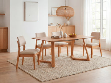 NOVADINE0:Transformer Nova Dining Table & 4 Stackable Chairs, Styled