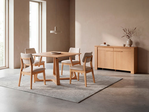 NOVADINE0:Transformer Nova Dining Table & 4 Stackable Chairs, Styled