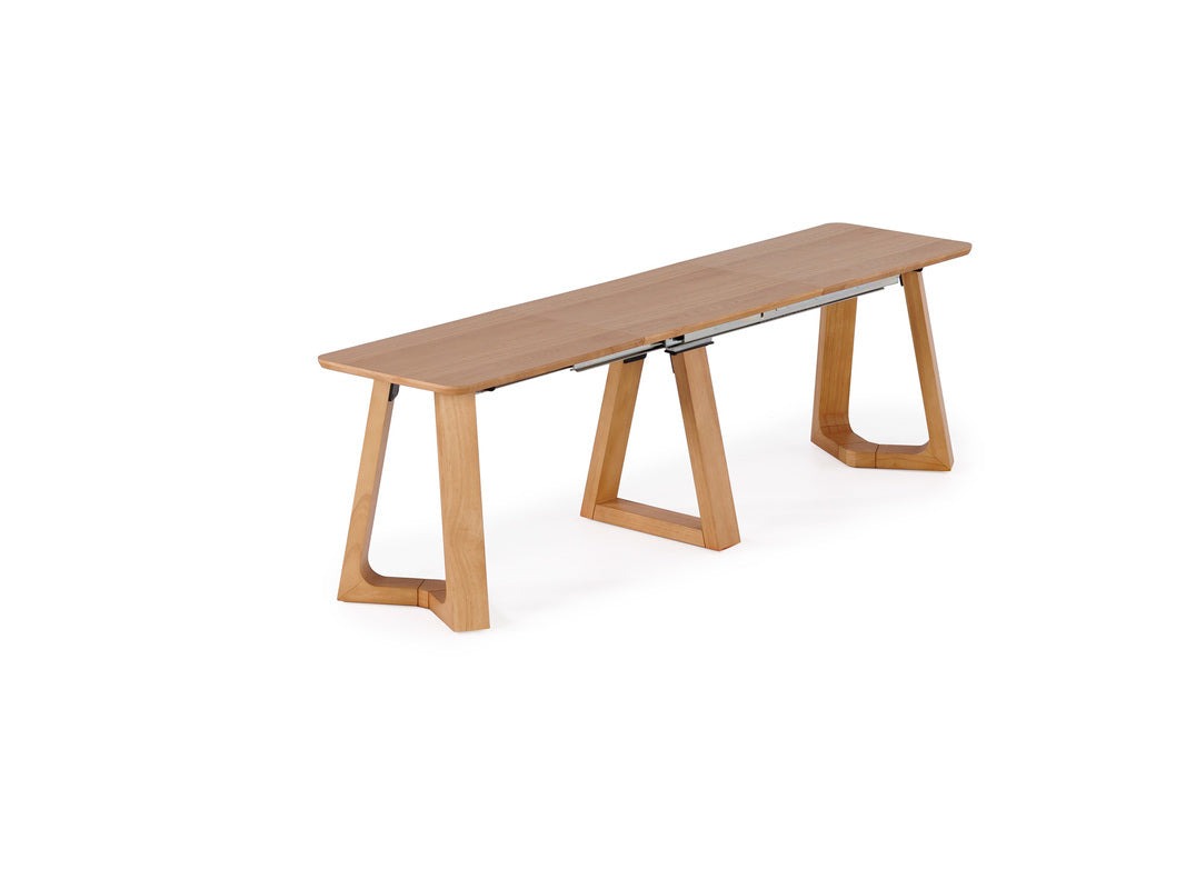 NOVADINE5:Transformer Nova Dining Table & 4 Stackable Chairs & Bench, Angled