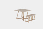 NOVADINE2:Transformer Nova Dining Table & 4 Stackable Chairs & Bench, Angled
