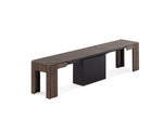 TRANSFP10:Transformer Outdoor Dining Table, 4 Chairs & Bench, Angled