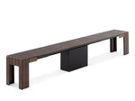 TRANSFP10:Transformer Outdoor Dining Table, 4 Chairs & Bench, Angled