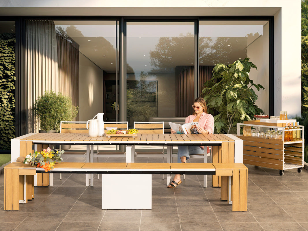 TRANSFP20:Transformer Outdoor Dining Table, Styled