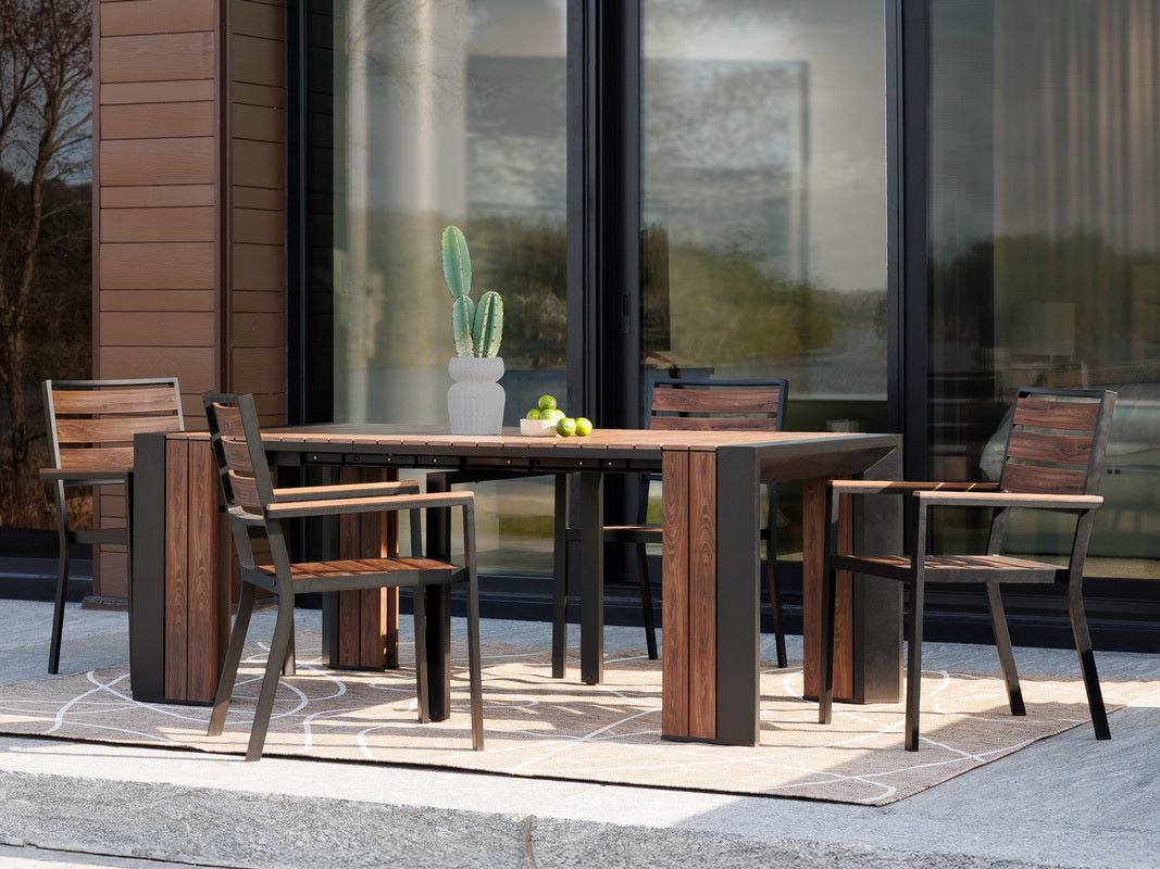 TRANSFP05:Transformer Outdoor Dining Table & 4 Chairs, Styled