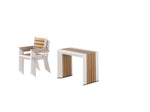 TRANSFP25:Transformer Outdoor Dining Table & 4 Chairs, Angled