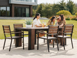 TRANSFP11:Transformer Outdoor Dining Table & 6 Chairs, Styled