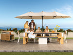 TRANSFP32:Transformer Outdoor Dining Table, 6 Chairs & Bench, Styled