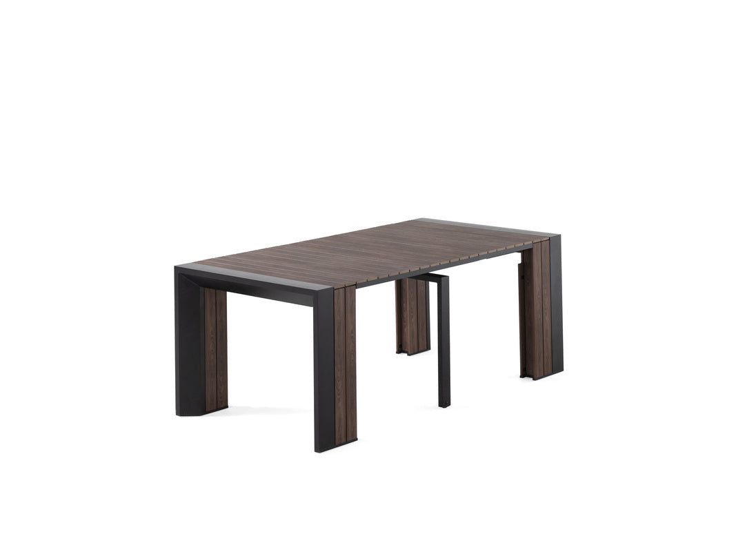 TRANSFP05:Transformer Outdoor Dining Table & 4 Chairs, Angled