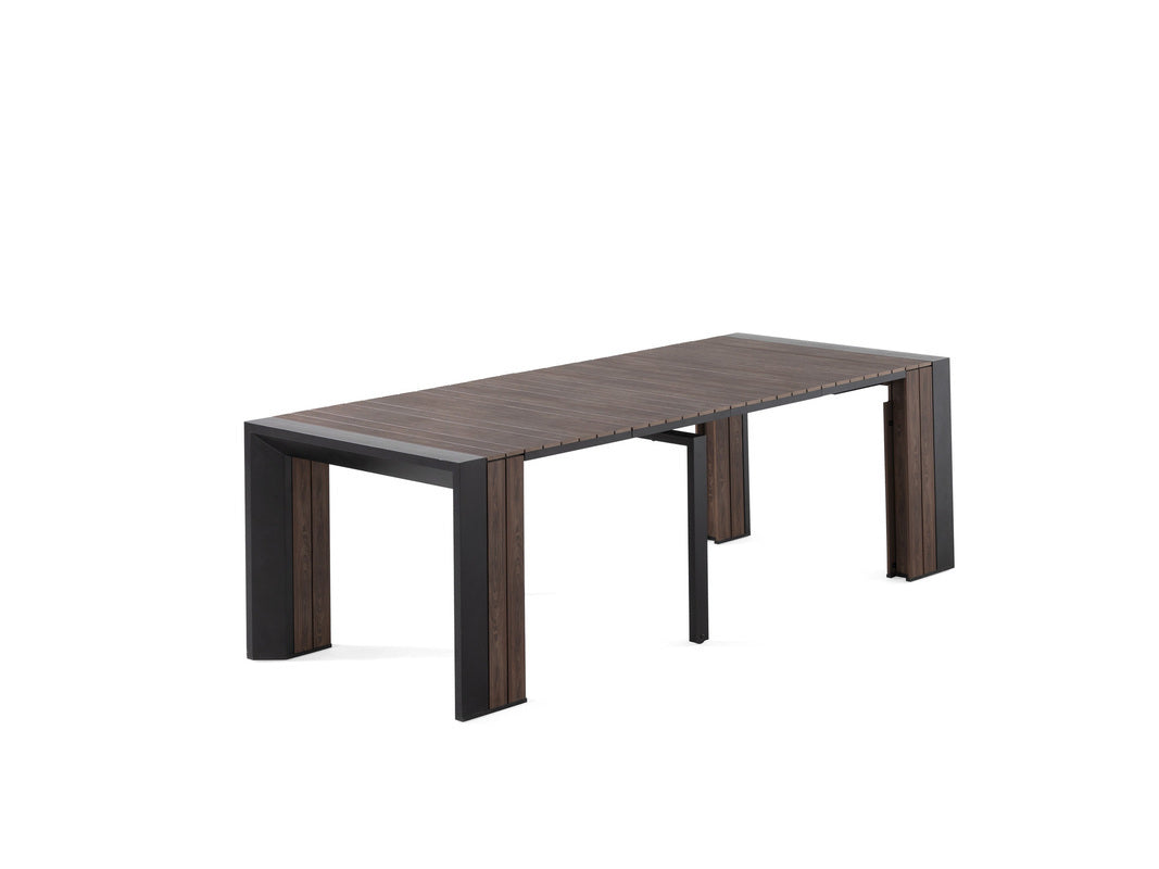 TRANSFP05:Transformer Outdoor Dining Table & 4 Chairs, Angled