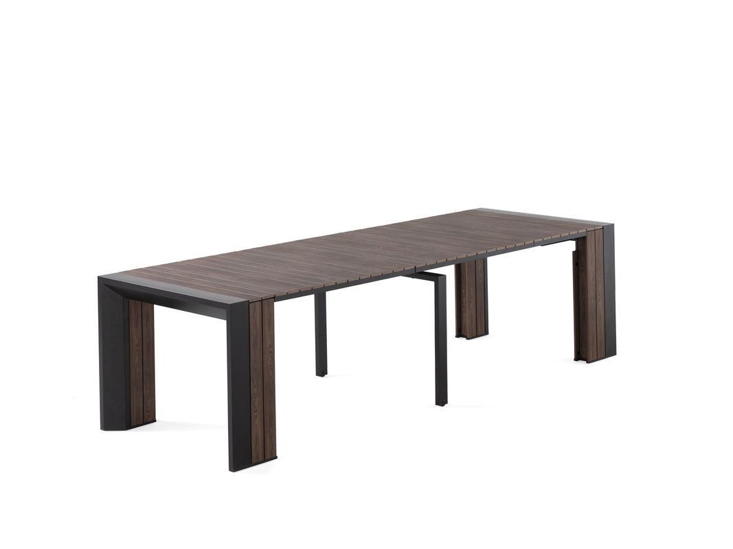TRANSFP05:Transformer Outdoor Dining Table & 4 Chairs, Angled