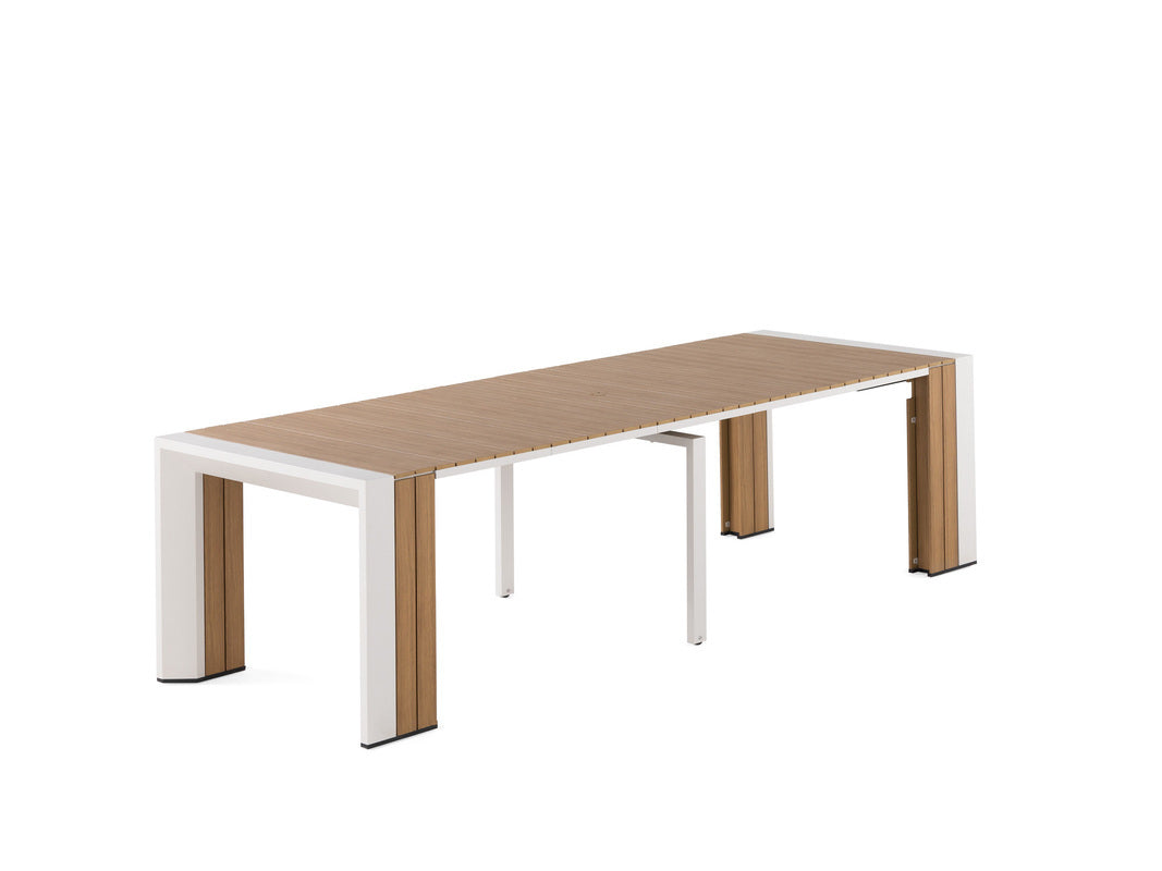TRANSFP31:Transformer Outdoor Dining Table & 6 Chairs, Angled